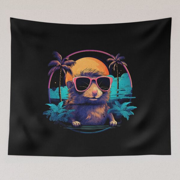 Item preview, Retro Wave Gerbil Good Vibes designed and sold by RedDesignSyc.
