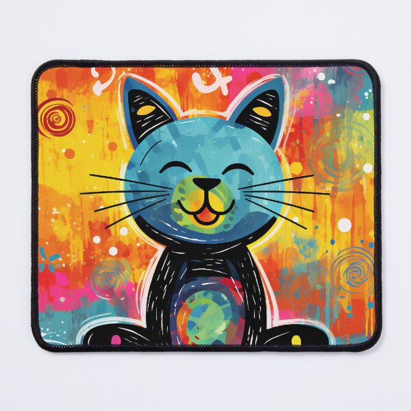Item preview, Blissful Art Cat - Abstract Happiness designed and sold by simonbluevski.