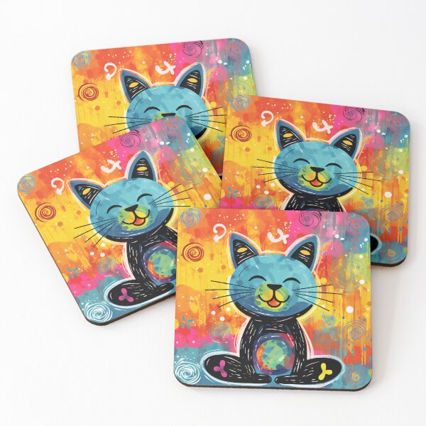 Item preview, Blissful Art Cat - Abstract Happiness designed and sold by simonbluevski.