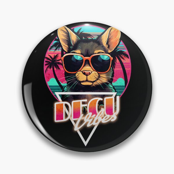 Item preview, Retro Wave Degu Vibes designed and sold by RedDesignSyc.