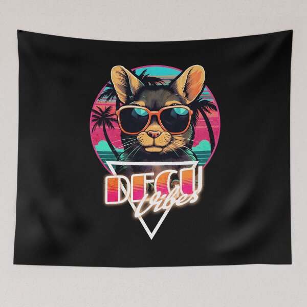Item preview, Retro Wave Degu Vibes designed and sold by RedDesignSyc.