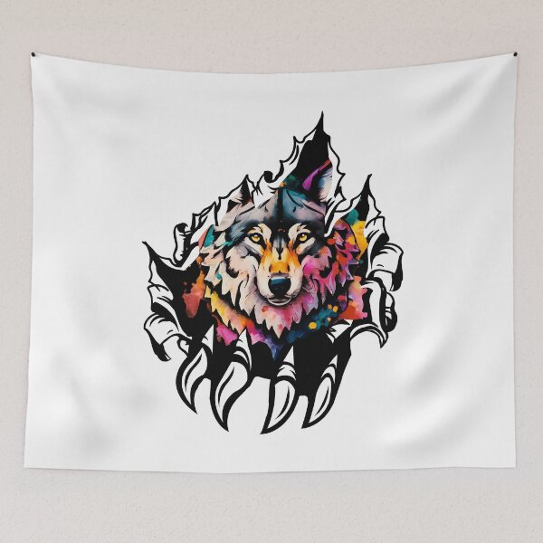 Item preview, Wolf Ripping sharp eyes - Cool Colorful Wolf designed and sold by MoSaid.