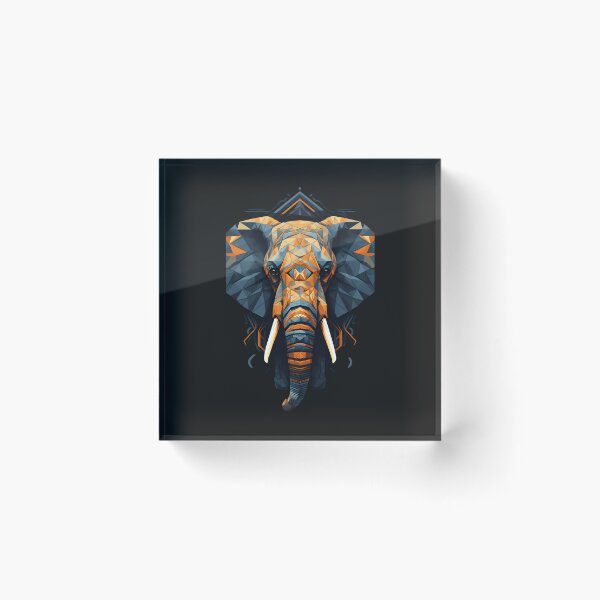 Item preview, elephant based on abstract geometric  designed and sold by Linework Studio.
