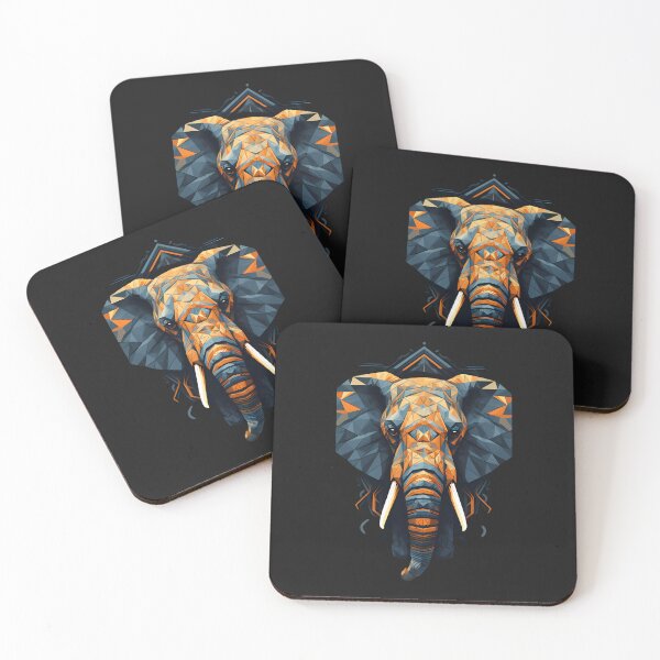Item preview, elephant based on abstract geometric  designed and sold by Linework Studio.