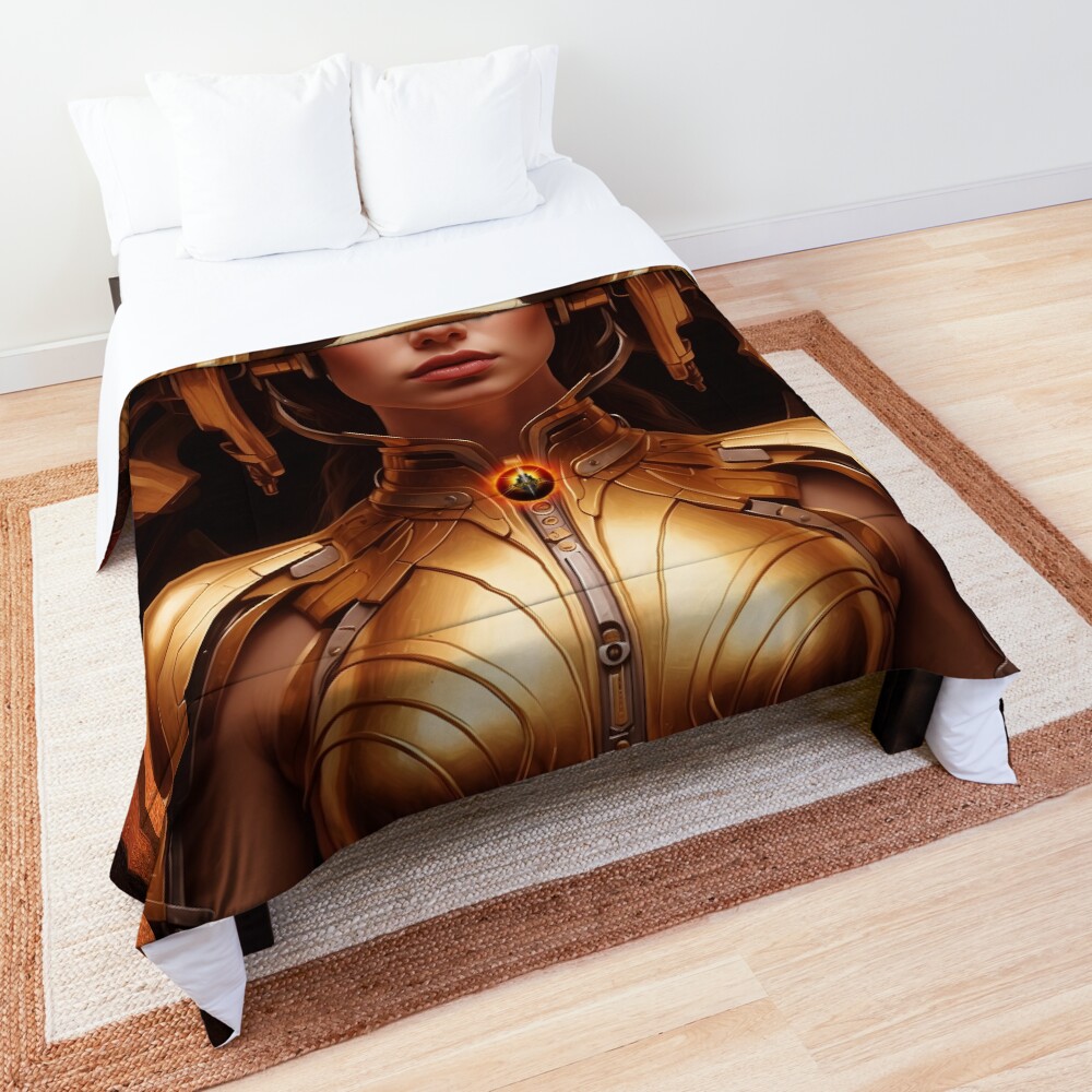 The Beligan Mind Sifters Enchanting Portrait AI Concept Art by Xzendor7 Decorative Comforter Art Print