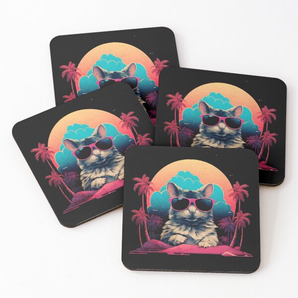 Item preview, Retro Wave Degu Miami Vibes designed and sold by RedDesignSyc.