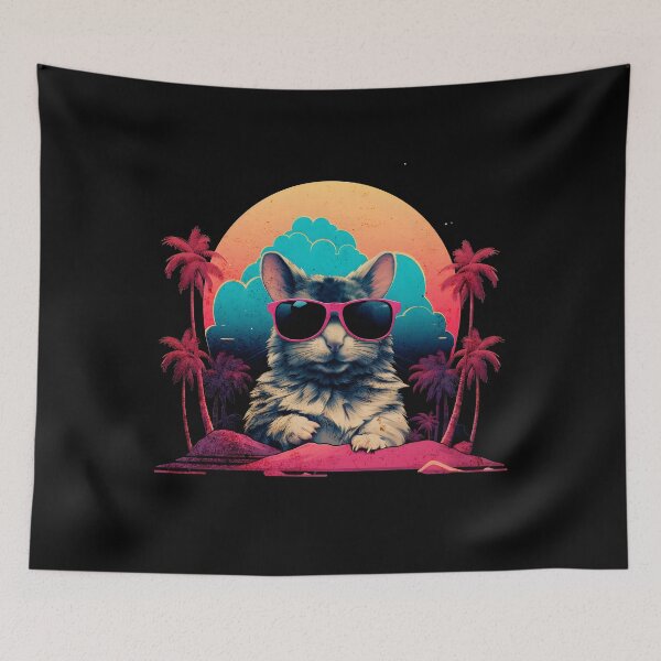 Item preview, Retro Wave Degu Miami Vibes designed and sold by RedDesignSyc.