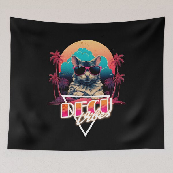 Item preview, Retro Wave Degu Miami Vibes designed and sold by RedDesignSyc.