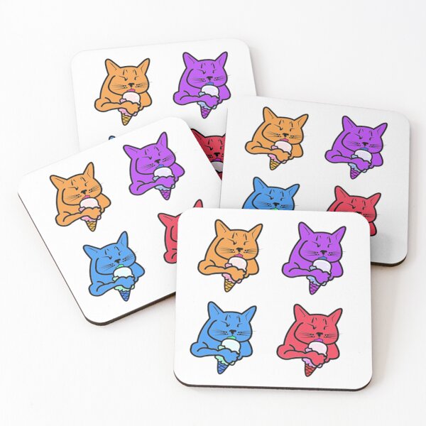 Item preview, Ice cream Cats 4 pack designed and sold by ObsessiveSticks.