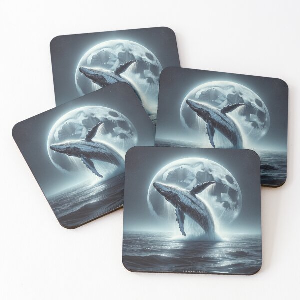 Item preview, Lunar Whale Ascension, Lunar Ocean Leap, Majestic Whale print, Marine Life Night, Whale under Moonlight designed and sold by epicevolution.