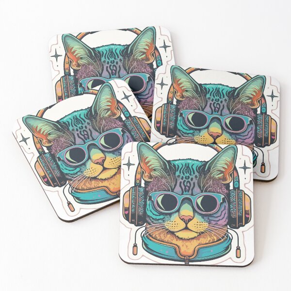 Item preview, Cool cat with sunglasses and headphones  designed and sold by kadryshop.