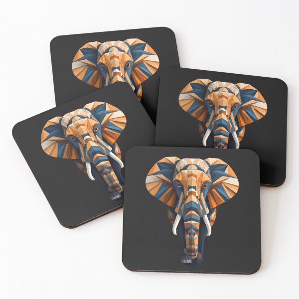 Item preview, elephant based on abstract geometric  designed and sold by Linework Studio.