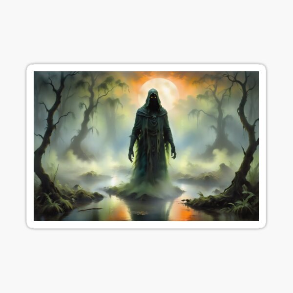 Eerie Whispers: Mystic Haunted Swamp Sticker