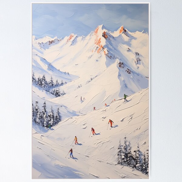 Aperçu de l'œuvre Ski de montagne en hiver créée et vendue par Viesii.