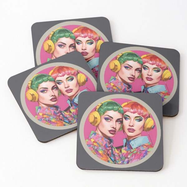 Item preview, Vibrant Women: Colorful Hair Headphones Pop Art Vibes designed and sold by whimsiqueer.