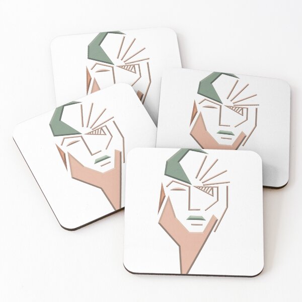 Item preview,  Abstract face in pink gold and green color designed and sold by birasart.