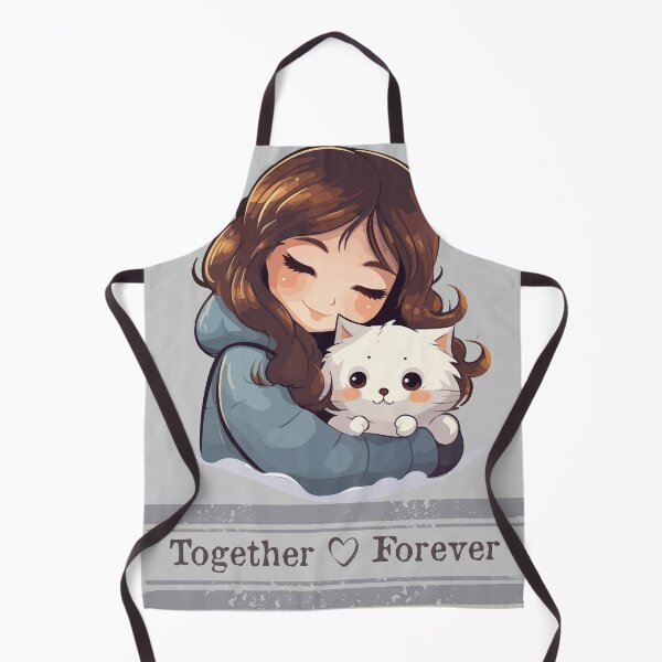 Item preview, Together forever cat and girl cartoon designed and sold by BloomingByL.
