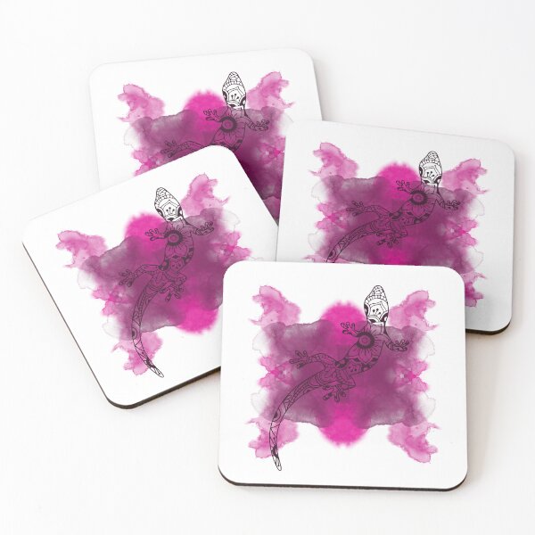 Item preview, Pink watercolour mandala lizard designed and sold by jademmm.