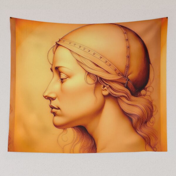 Item preview, Drawing  Portrait Of Young Woman In a Cap in Profile designed and sold by LanaGustavsson.