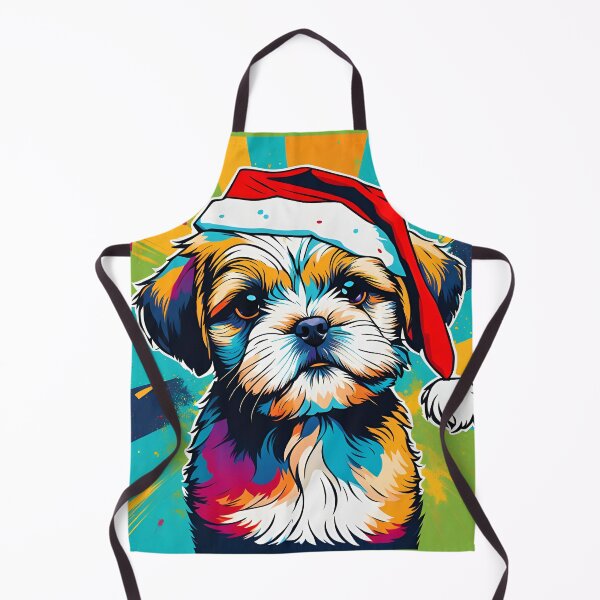 Item preview, Shih Tzu Wearing A Santa Hat Pop Art Puppy  designed and sold by Glimmersmith.