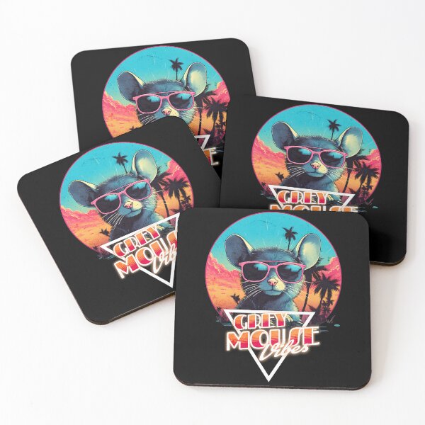 Item preview, Retro Wave Chillout Grey Mouse Vibes designed and sold by RedDesignSyc.