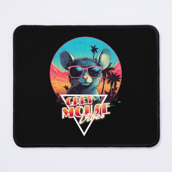 Item preview, Retro Wave Chillout Grey Mouse Vibes designed and sold by RedDesignSyc.