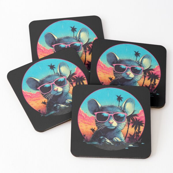 Item preview, Retro Wave Chillout Grey Mouse Shirt designed and sold by RedDesignSyc.