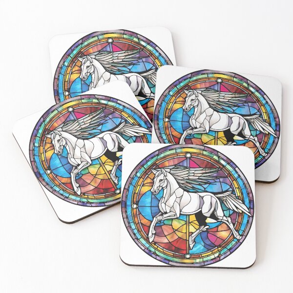 Item preview,  colorful stained glass with animals, Pegasus designed and sold by GroonSpace.