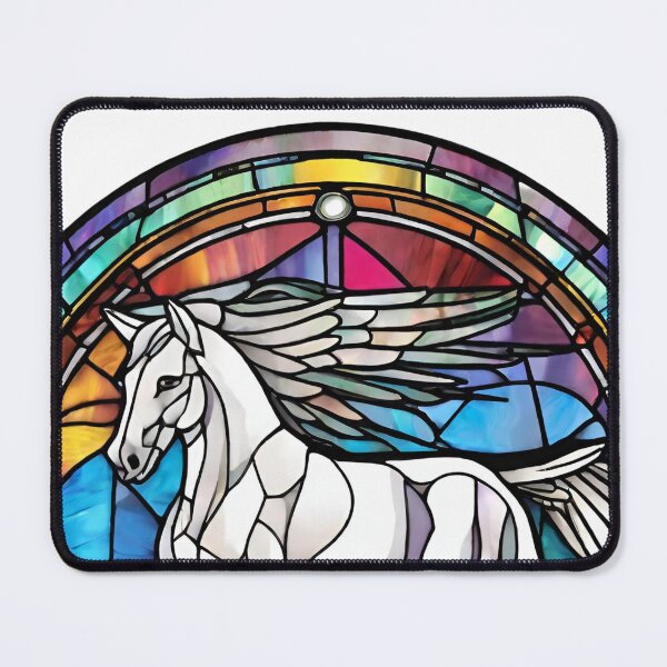 Item preview, colorful stained glass with animals, Pegasus designed and sold by GroonSpace.