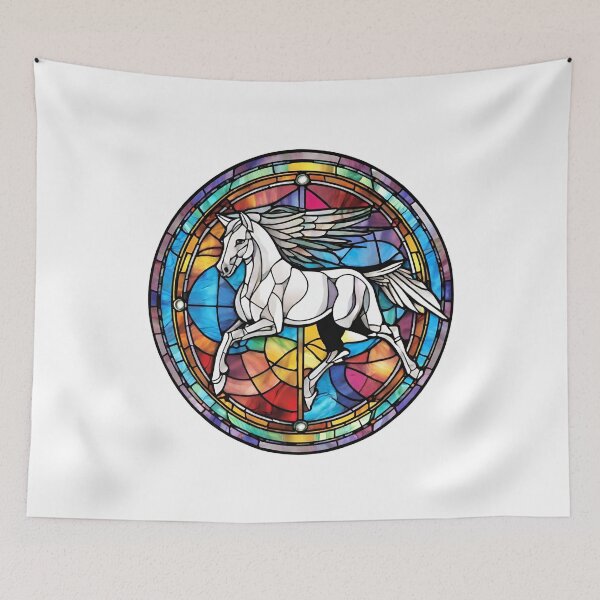 Item preview,  colorful stained glass with animals, Pegasus designed and sold by GroonSpace.