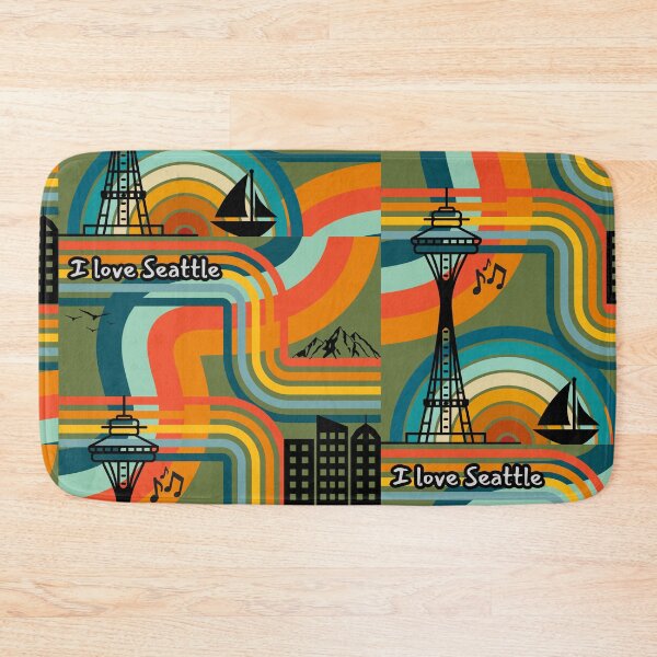 Item preview, Love Seattle Washington Groovy Vintage Retro PNW City  designed and sold by IntoClearWater.
