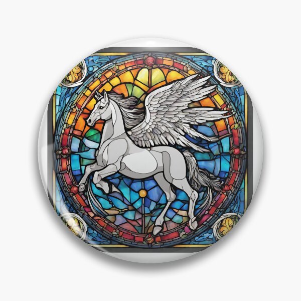 Item preview,  colorful stained glass with animals, Pegasus 1 designed and sold by GroonSpace.