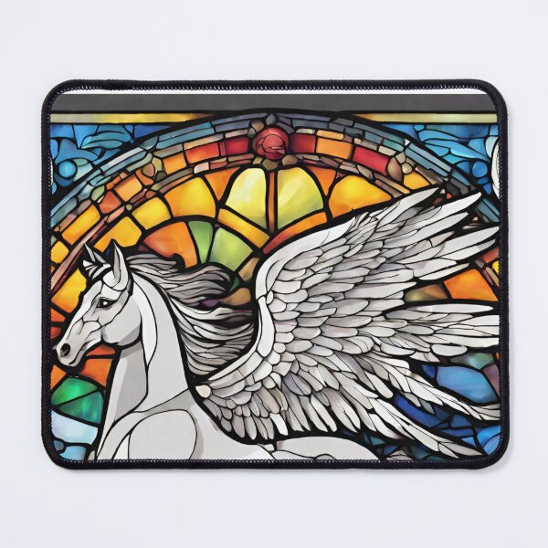 Item preview, colorful stained glass with animals, Pegasus 1 designed and sold by GroonSpace.