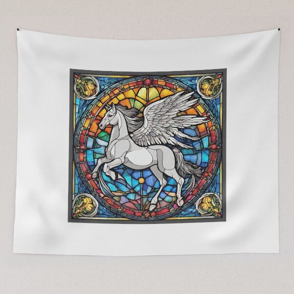 Item preview,  colorful stained glass with animals, Pegasus 1 designed and sold by GroonSpace.