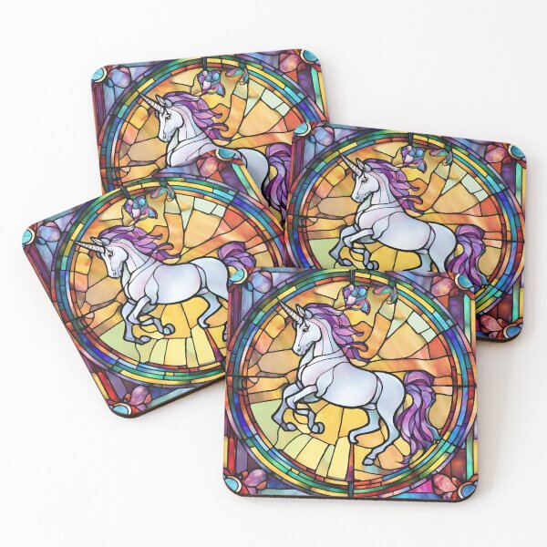 Item preview,  colorful stained glass with animals, unicorn 3 designed and sold by GroonSpace.