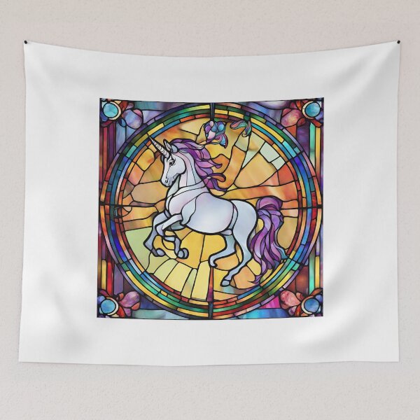 Item preview,  colorful stained glass with animals, unicorn 3 designed and sold by GroonSpace.
