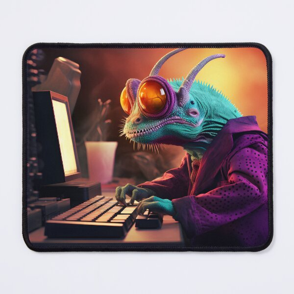 Item preview, chameleon typing on a computer designed and sold by Yu-Future.