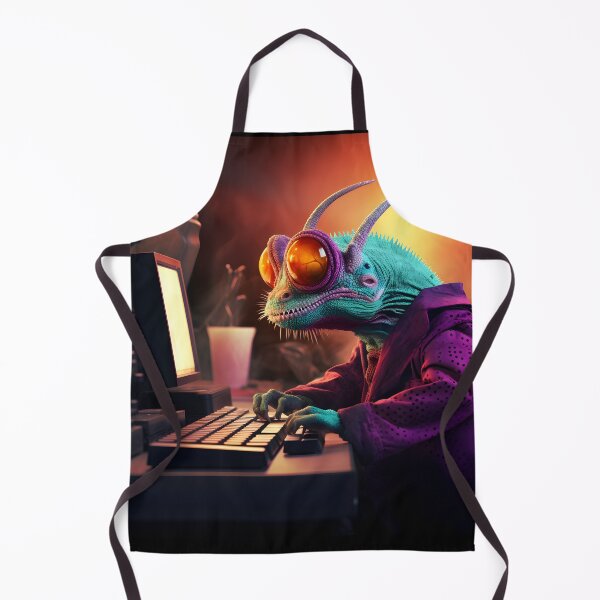 Item preview, chameleon typing on a computer designed and sold by Yu-Future.