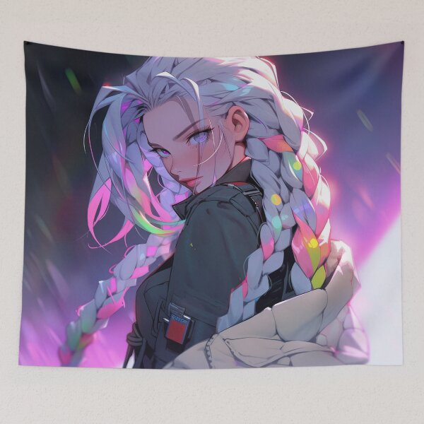Item preview, Futuristic Neon Braids Anime Girl designed and sold by bubblegoth.