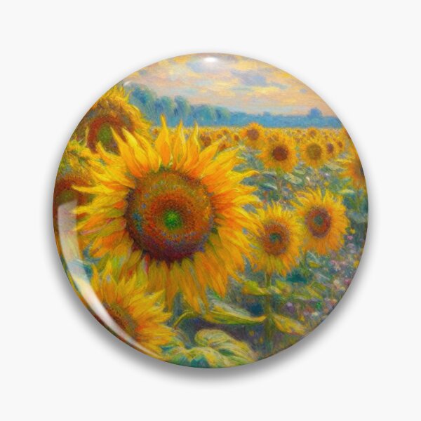 Item preview, Painting of a Sunflower Field - Flower Field Painting designed and sold by Star-Fragment.