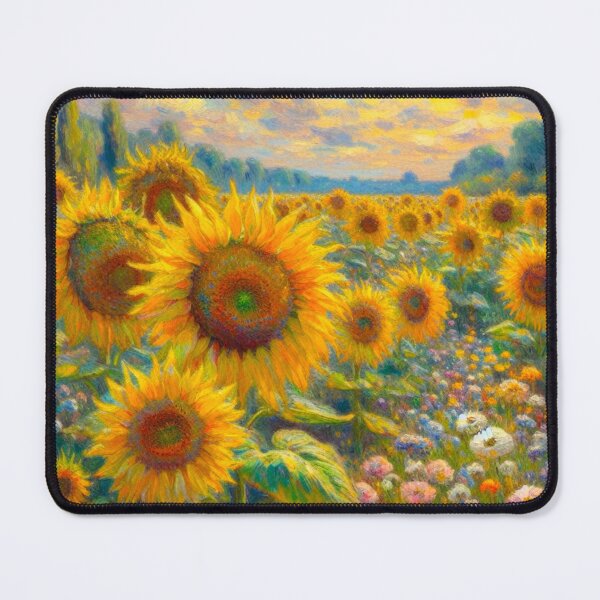 Item preview, Painting of a Sunflower Field - Flower Field Painting designed and sold by Star-Fragment.