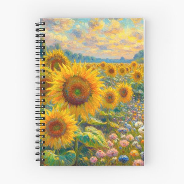 Item preview, Painting of a Sunflower Field - Flower Field Painting designed and sold by Star-Fragment.
