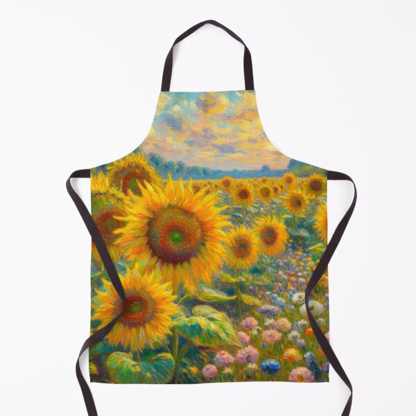 Item preview, Painting of a Sunflower Field - Flower Field Painting designed and sold by Star-Fragment.