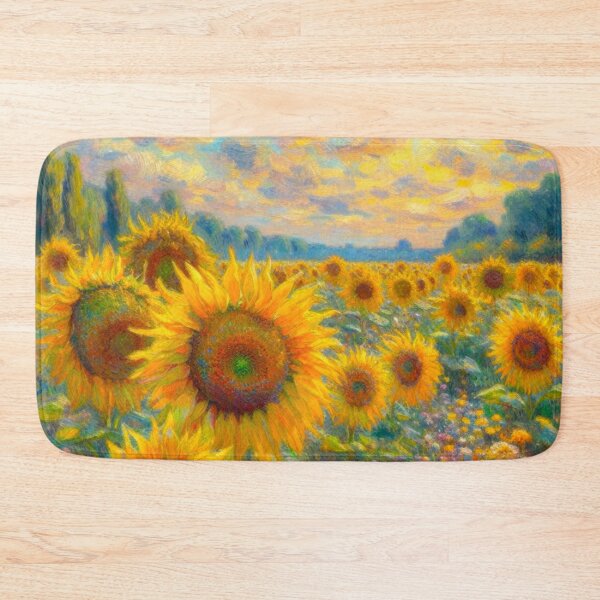Item preview, Painting of a Sunflower Field - Flower Field Painting designed and sold by Star-Fragment.