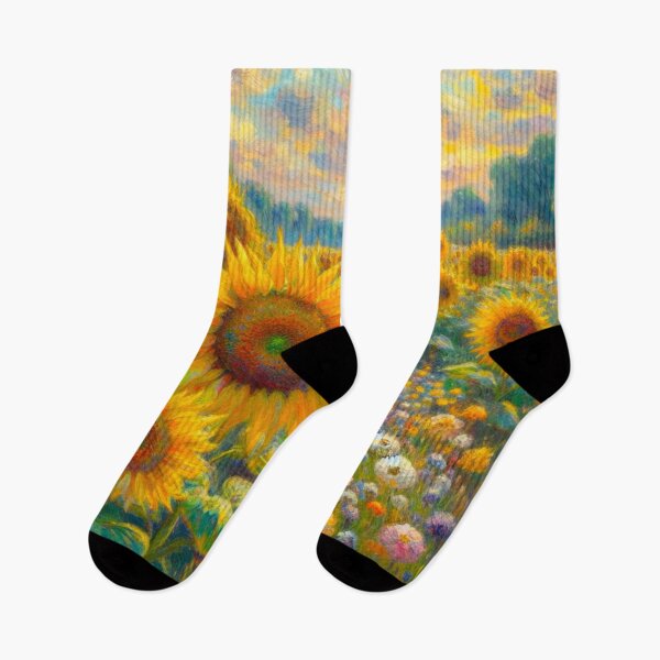 Item preview, Painting of a Sunflower Field - Flower Field Painting designed and sold by Star-Fragment.
