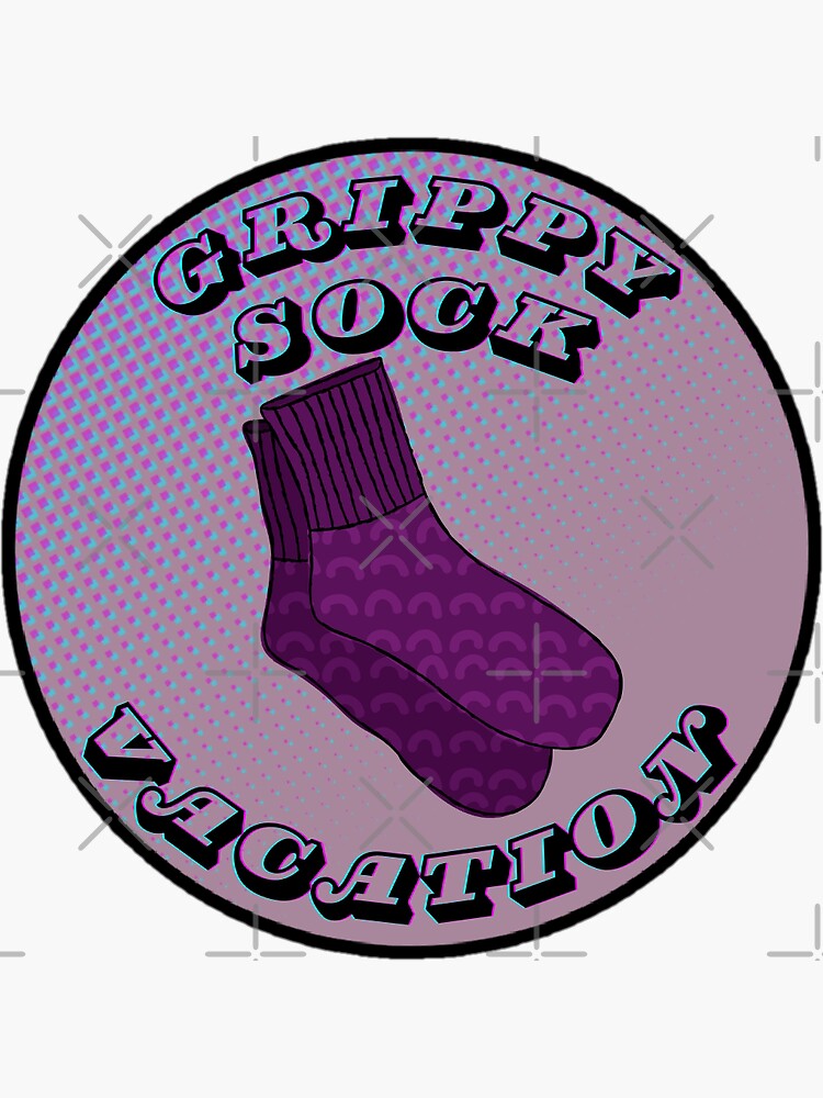 Grippy Sock Vacation Sticker for Sale by Destinyab97