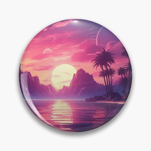 Item preview, Neon Oasis: Sunset Serenade on Retro Shores designed and sold by Mullet Monkey.