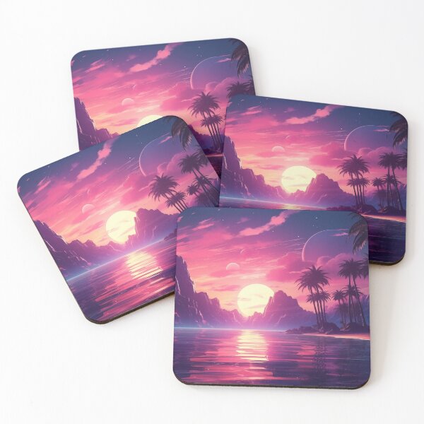Item preview, Neon Oasis: Sunset Serenade on Retro Shores designed and sold by Mullet Monkey.