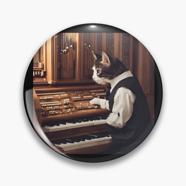 Item preview, Cute organ-playing cat with organ church designed and sold by AnetaArtist.