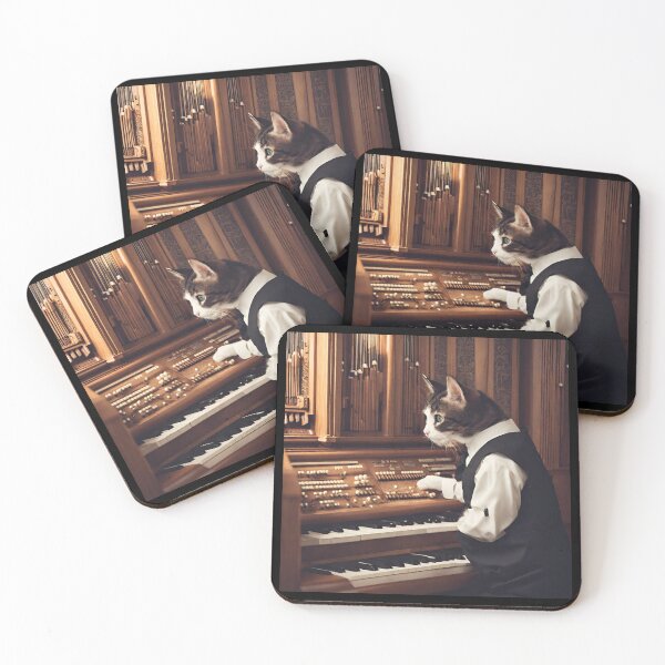 Item preview, Cute organ-playing cat with organ church designed and sold by AnetaArtist.